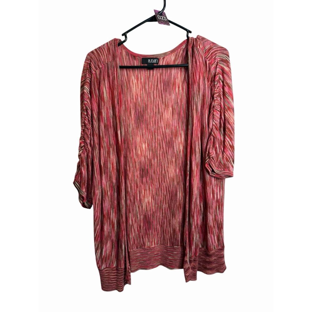 ANA a new approach womens open front short half sleeve cardigan knit size 1X